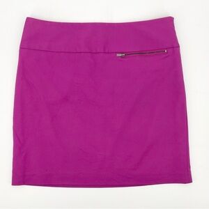 Ann Taylor Factory Magenta Zip-Pocket Mini Skirt